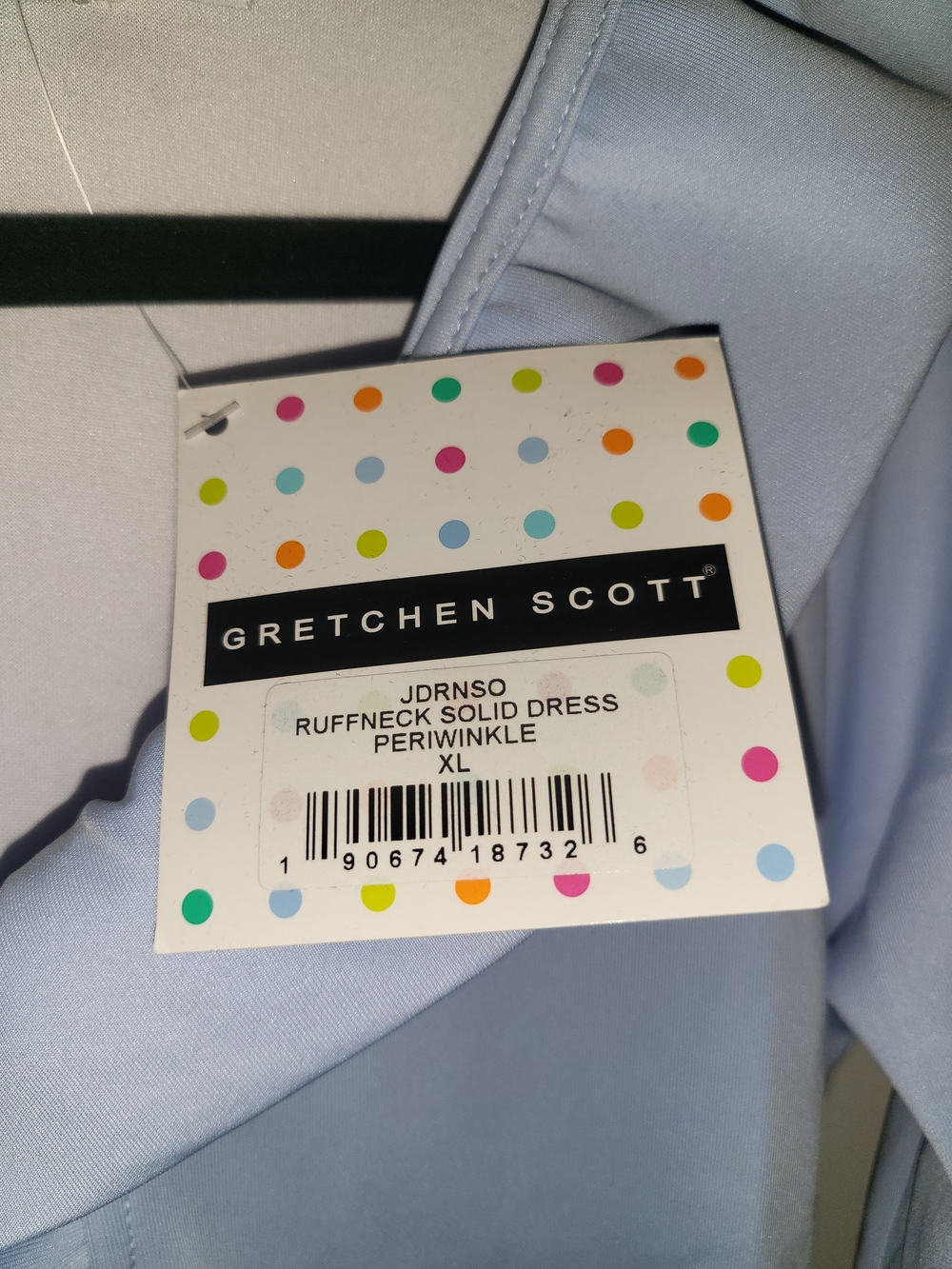 Gretchen Scott Designs Perwinkle Ruffle-Neck Midi Shift Dress Size XL NWT NEW - Picture 5 of 12